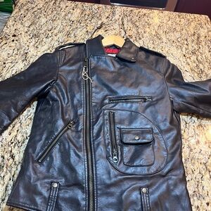 Men’s   Brown  faux Leather Jacket size small